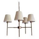 Ver imagem 1 de Lustre Tocheiro 4 Braços Dourado 1 Cúpula Marfim