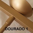 Ver imagem 2 de Lustre Tocheiro 4 Braços Dourado 1 Cúpula Marfim