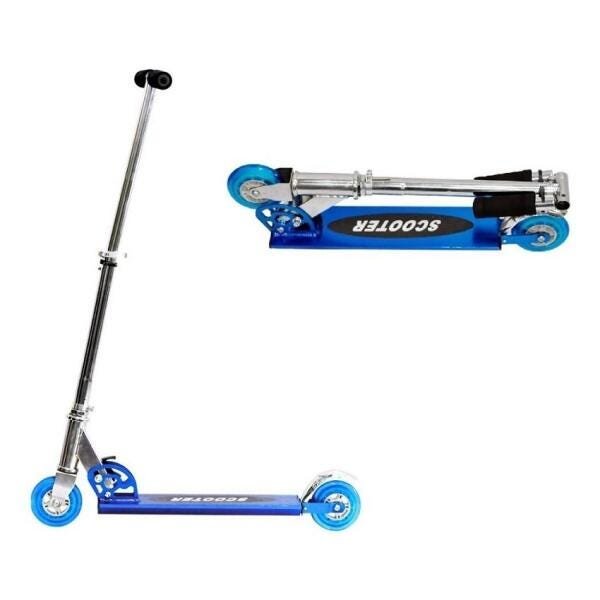Patinete Infantil 2 Rodas Ajustavel Aluminio Dobrável Azul - 1