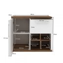 Ver imagem 3 de Gabinete para banheiro Veneza 01 porta 01 gaveta sem cuba 70cm Nogal/Branco - Móveis Bosi