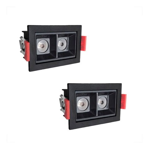 2 Spot Duplo Mini Embutido Led Downlight Recuado 3000k Bet56