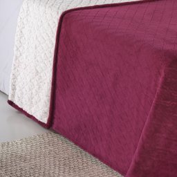 Cobertor Avulso Solteiro com efeito Pele de Carneiro - Chamber Sherpa Cereja - Tekstil - 6