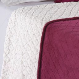 Cobertor Avulso Solteiro com efeito Pele de Carneiro - Chamber Sherpa Cereja - Tekstil - 8