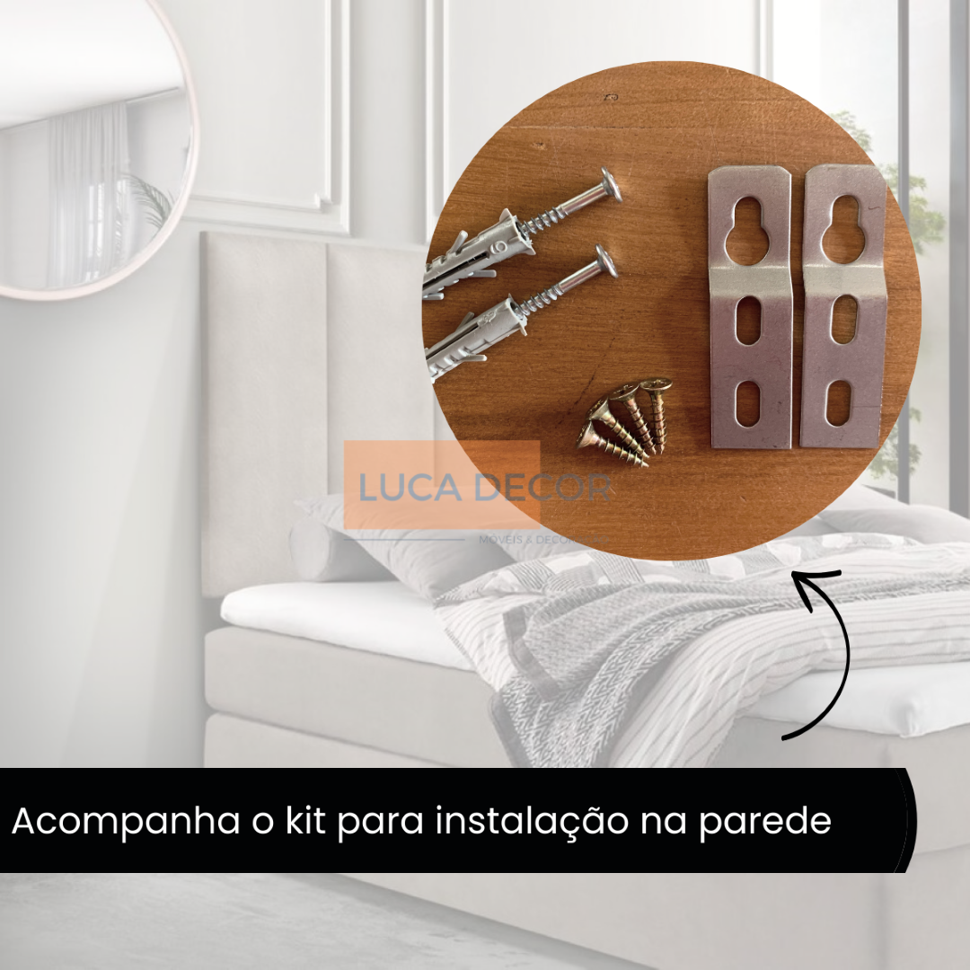 Cabeceira Para Cama Casal Box Estofada Suspensa Várias Cores:Suede Marrom - 6