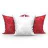 Almofada Branca e Vermelha Jacquard Medalhão 45cm x 45cm com Refil 3 Unidades - 2
