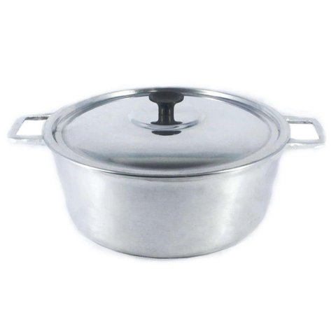 Caçarola Panela Polida Alça Alumínio Fundido com Tampa 22cm