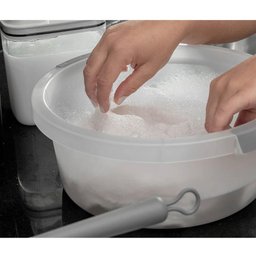 Bacia Flow 5l Bege ou com Pega Ergonômica e Gradação de Litros Lavanderia Limpeza - 4