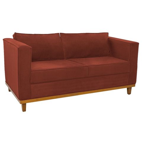 Sofá 2 Lugares Europa Suede Terracota - Am Decor