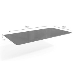 Mesa Multiuso Cozinha Mila Premium Madeira Maciça C/ Tampo Madeirado C/ Vidro 180x90cm Carvalho/off - 3