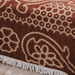 Colcha Chenille Canelada Casal Bruna Jolitex 2,20 X 2,40 M - Marrom - 3