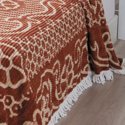 Colcha Chenille Canelada Casal Bruna Jolitex 2,20 X 2,40 M - Marrom - 2