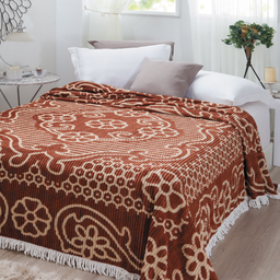 Colcha Chenille Canelada Casal Bruna Jolitex 2,20 X 2,40 M - Marrom - 1
