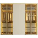 Ver mais imagens de Guarda-roupa Casal 6 Portas 4 Portas Reflecta com Led com Pés 100% Mdf Splendor
