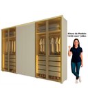 Ver imagem 5 de Guarda-Roupa Casal 6 Portas 4 Portas Reflecta com LED com Pés 100% MDF Splendor Off White