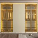 Ver imagem 7 de Guarda-Roupa Casal 6 Portas 4 Portas Reflecta com LED com Pés 100% MDF Splendor Off White