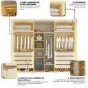 Ver imagem 6 de Guarda-Roupa Casal 6 Portas 4 Portas Reflecta com LED com Pés 100% MDF Splendor Off White