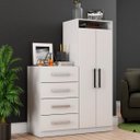 Ver imagem 1 de Cômoda 2 Portas 4 Gavetas Mon Branco - Pnr Móveis