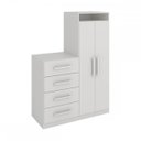 Ver imagem 3 de Cômoda 2 Portas 4 Gavetas Mon Branco - Pnr Móveis