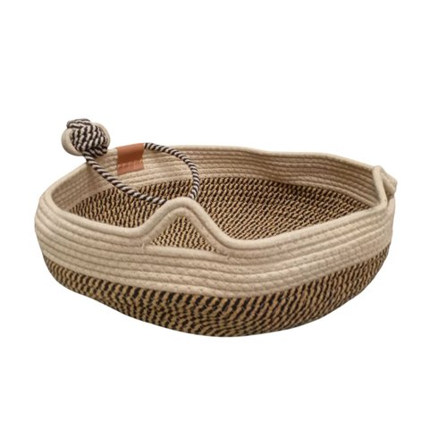 Cama Cestinho de Gato Pet Nicho Felino Arranhador Rasqueavel Bolinha Brinquedo Divertido Petshop Cam
