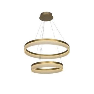 Pendente Nitrolux Acr-200d Ø60(ø40+60)x150cm Dourado Alumínio e Acrílico 41w 3500k 5740lm