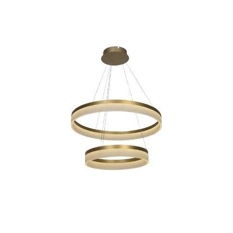 Pendente Nitrolux Acr-200d Ø60(ø40+60)x150cm Dourado Alumínio e Acrílico 41w 3500k 5740lm