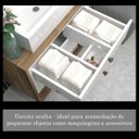 Ver imagem 4 de Gabinete de Banheiro Gael 2 Gavetas1 Prateleira Nogal/Branco - Móveis Bosi