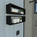 Ver imagem 3 de Par de Nichos Retangular P15cm Minimalista Preto Mdf Organizador Banheiro Lavanderia - Rufatto Decor