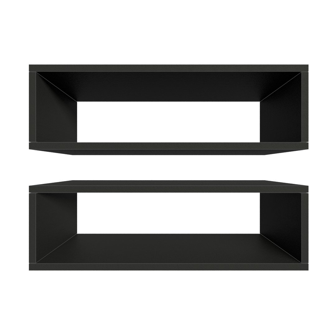 Par de Nichos Retangular P15cm Minimalista Preto Mdf Organizador Banheiro Lavanderia - Rufatto Decor - 4