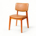 Ver imagem 1 de Cadeira de Jantar Manuela Madeira Maciça Estofada Di Franco Madeira Mel Courino Caramelo