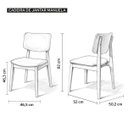 Ver mais imagens de Cadeira de Jantar Manuela Madeira Maciça Estofada Di Franco Madeira Mel Courino Caramelo