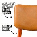 Ver imagem 2 de Cadeira de Jantar Manuela Madeira Maciça Estofada Di Franco Madeira Mel Courino Caramelo