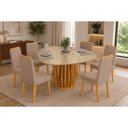 Ver imagem 1 de Mesa Sala Jantar Tokyo+6 Cadeiras Nara Bege DJ Móveis