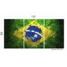 Quadro Arte Bandeira Do Brasil Mosaico 3 peças 120x60 cm - 2