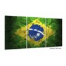 Quadro Arte Bandeira Do Brasil Mosaico 3 peças 120x60 cm - 1