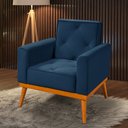Ver imagem 1 de Poltrona Florença Veludo Azul