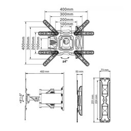 Suporte Tv Articulado de Parede para Telas 32 a 55 P4 Nb - 3