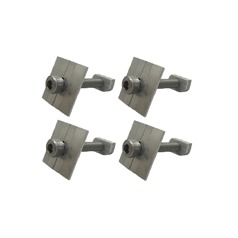 Kit 4 Unidades de Fixador Intermediário para Painel Solar Grampo Aluminio e Parafuso Allen Martel