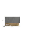 Ver imagem 3 de Kit Balcão de Pia sem Tampo e Aereo 150 Cm 6 Portas 1 Gaveta Madrid - Gris/gris/cp-freijó