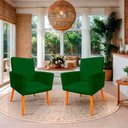 Ver imagem 2 de Kit 2 Poltronas Cadeira para Sala Confortável e Minimalista em Suede