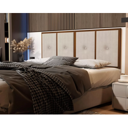 Painel Cabeceira Cama Box Queen 1,60 Estofado com Madeira- Várias Cores:Bege - 3