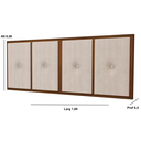 Ver imagem 4 de Cabeceira Painel Cama Box Queen 160cm Estofado com Madeira Bege