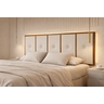 Cabeceira Painel Cama Box Queen 1,60 Estofado com Madeira Bege - 1