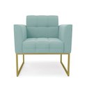 Ver imagem 6 de Poltrona Sala Decorativa Kit 2 Elisa Base Industrial Dourada Cotelê Ext/veludo Menta D03 - D’Rossi