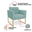 Ver imagem 3 de Poltrona Sala Decorativa Kit 2 Elisa Base Industrial Dourada Cotelê Ext/veludo Menta D03 - D’Rossi