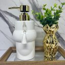 Ver imagem 3 de Bandeja espelhada de MDF + porta sabonete + vaso dourado