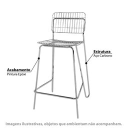 Banqueta Alta Aramada 108 cm - Cromado - 2
