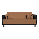 Ver imagem 2 de Sofá 3 Lugares Modular Filipi 2,12m Sala Recepção Clínica:corino Terracota/corino Preto