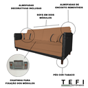 Ver imagem 6 de Sofá 3 Lugares Modular Filipi 2,12m Sala Recepção Clínica:corino Terracota/corino Preto