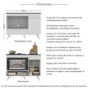 Ver imagem 3 de Balcão para Cooktop e Forno 105cm 1 Porta 1 Gaveta Veneza Multimóveis Mp2258 - Branco