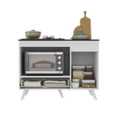 Ver imagem 5 de Balcão para Cooktop e Forno 105cm 1 Porta 1 Gaveta Veneza Multimóveis Mp2258 - Branco